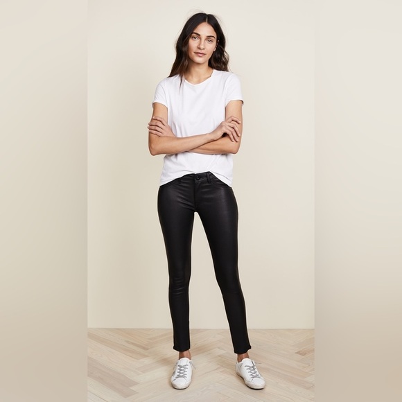 DL1961Emma Low Rise Skinny Leather & Coated Jeans